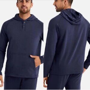 NEW Rhone Bolina Henley Hoodie Blue Size XLarge 2021 Lightweight Hooded Hood XL